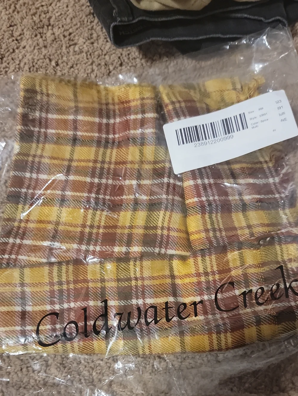 Coldwater Creek Kids Yellow and Brown Plaid Pajama Bottoms
